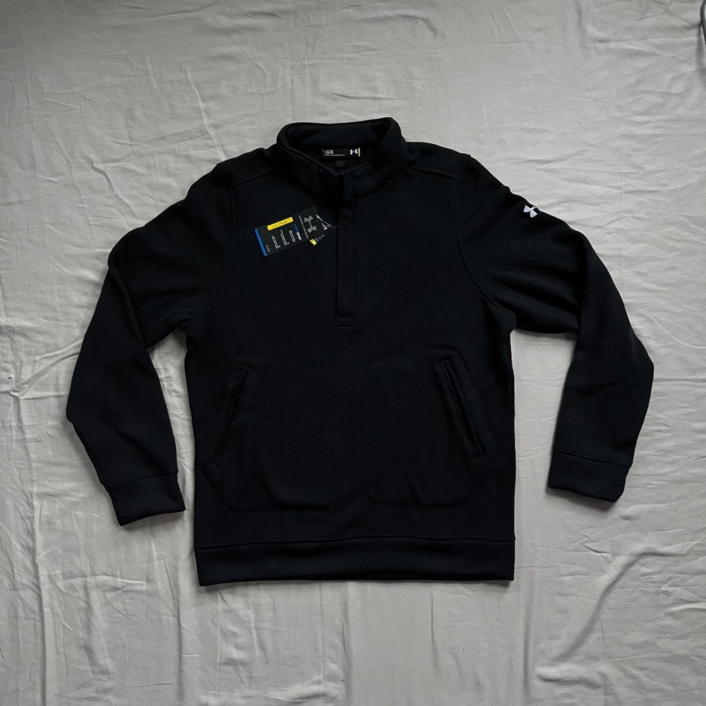 Under Armour Coldgear Men's Elevate 1/4 Zip Pullover Sweater | Black | Large NWT